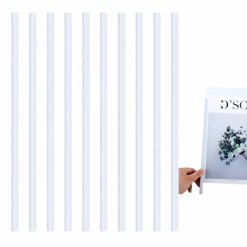 A4 Spine Bars for Paper Binding | Pack of 10 PVC Slide Binder Strips | 31cm Length Holds Up to 40 Sheets | Reusable Report Cover Spines for Office, School, Projects & Presentations