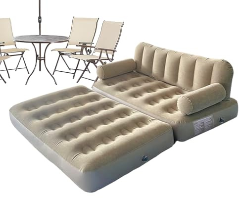 TyCylKu Canapé Gonflable | avec Pompe à Air et Fonction Lit Pliant,Canapé Gonflable pour Le Camping | pour Intérieur Extérieur Plage Voyage Randonnée Festival Jardin Terrasse