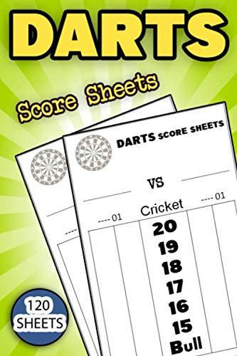 Darts Score sheets: 120 Simple Score Cards for Dart Players, Score Record Keeper Book, Dart Player Training Notebook, Scorer Notepad, Cricket Score Record Journal, 6 x 9