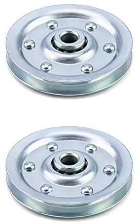 QWORK® Seilrolle, Universallager Riemenscheibe for Garagentor Fitness Zubehör, Traglast 215 kg, 2 Stück