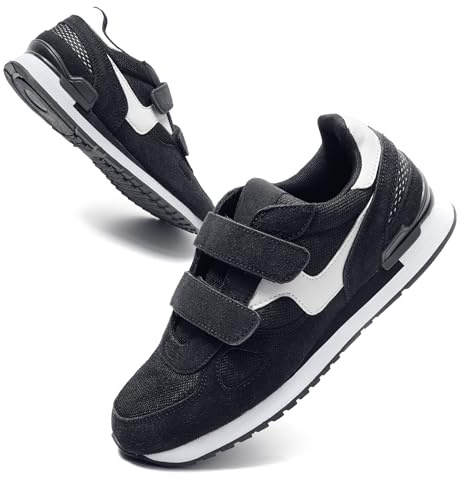 JOMIX Zapatillas Mujer Casual Zapatillas Deportivas Mujer Running Tenis Sneakers Mujer con Banda Ajustable Correr Carretera Caminar Gimnasia Fitness, Negro, 40 EU