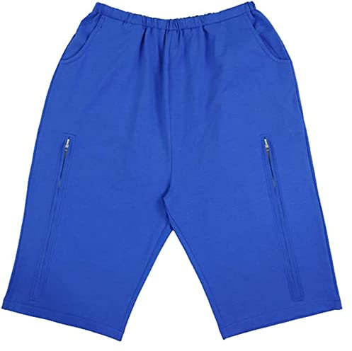 CUSMA Inkontinenz Pflegehose, Urinbeutel-Shorts, Für Bauchoperationen, Stomapatienten,Blau,M