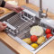 yufana Scolapiatti Telescopico in Acciaio Inox, Cestello di Scarico, Scolapiatti da Appoggio per Lavello, utilizzato per Lavello da Cucina o Lavaggio Stoviglie da Appoggio, Scarico Frutta e Verdura.