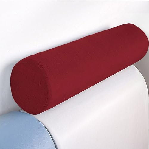 Xpnit Runde Nackenrolle für Armlehne, Sofakissen, Kopfteil, weich, langlebig, rundes Rollkissen, langes Schlafen, Bettschutzkissen (12 x 70 cm, rot)