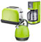 KHG Frühstücksset Wasserkocher, Toaster & Kaffeemaschine Lime-Grün, Kessel-Kocher 1,7 Liter, 360° Sockel, Kalkfilter, 2 Toastscheiben, 6 Röststufen, Funktionstasten, 12 Tassen, LCD-Display mit Timer