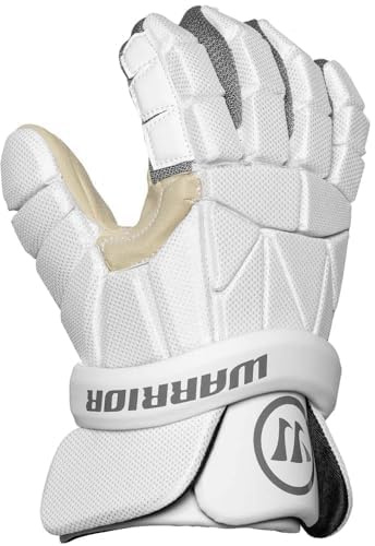 Warrior Evo Lite Lacrosse Gloves, White (X-Large, 14)