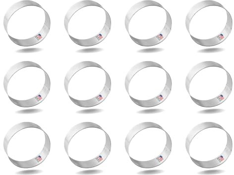 1 Dozen/12 Count Mini Circle Round 2.5 Inch Cookie Cutters from CookieCutter.com – Tin Plated Steel Cookie Cutters