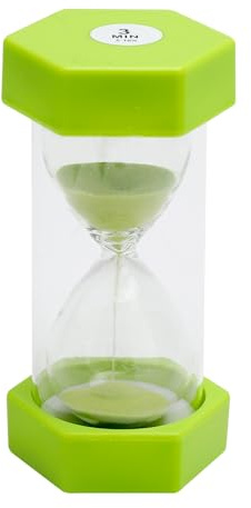FIUTEKO Timer a clessidra da 3 minuti, aiuto per l'apprendimento dei bambini con design antiurto, set di orologi a clessidra in vetro, timer visivo, strumento per la gestione del tempo per giochi