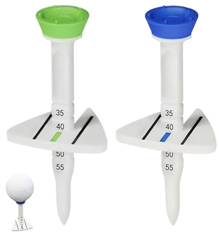 LKJAUOZ 2pcs Tees Golf, Tees Golf in Plastica Regolabili Tees Golf Infrangibili con Linea di Mirata Precisa per Riducono Attrito e Rotazione Laterale