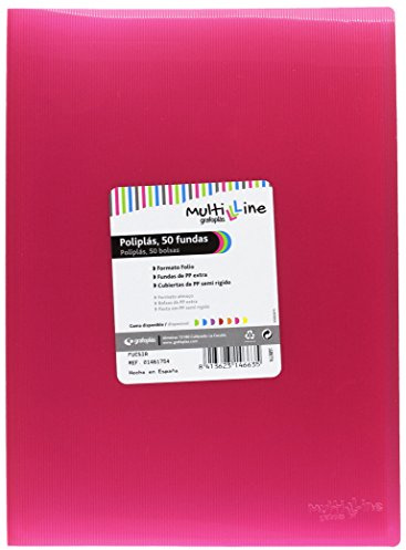 Grafoplas 1461754 – mapp, 50 skal, Foolscap, lock PP, fuchsia
