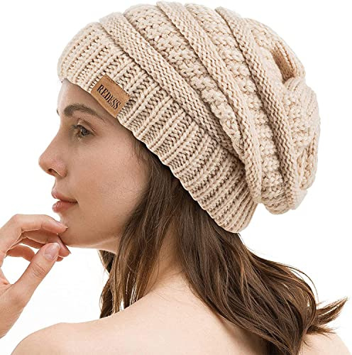 Bonnet souple REDESS pour hommes et femmes Bonnet en tricot torsadé doux et épais pour l'hiver