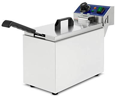 VERTES Friteuse Electrique Professionnelle 8L, 3000W, 230V, Principe de la Zone Froide, Température 50-200°C, Panier à Friture, Fonction Reset, Acier Inoxydable, Fonctionnement à l'Huile