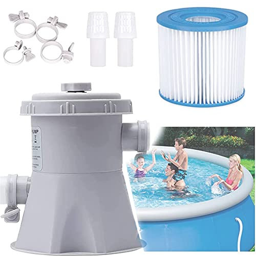 GJXJY Juego De Limpieza De Piscina con Bomba De Filtro para Sistema De Filtro De Cartucho De Piscinas sobre El Suelo para Piscina sobre Tierra Piscina Infantil Piscina,16×16×19cm
