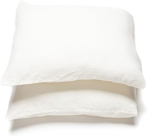 LinenMe Federa in Lino – 2 pezzi - 50 x 80 cm in 100% puro lino lavato naturale – Biancheria da letto in lino traspirante, termoregolatore, ipoallergenico, morbido e resistente - Bianco Sporco