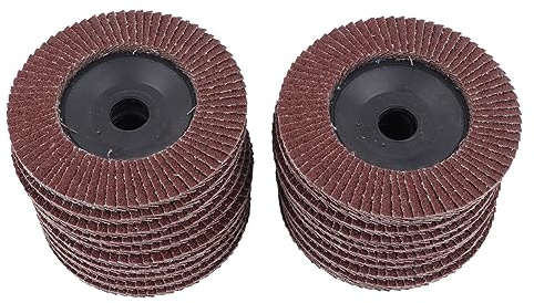 Disco Abrasivo, 20 Pezzi Dischi Lamellari in Carta Vetrata Grana 80 100x16mm Mola Abrasiva Piatta per Vari Materiali, Dischi Lamellari
