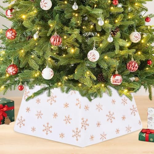 Base Albero di Natale, Ø65cm Paillettes Peluche Finta Pelliccia Albero di Natale Gonna Pieghevole Supporto per Base per Albero di Natale