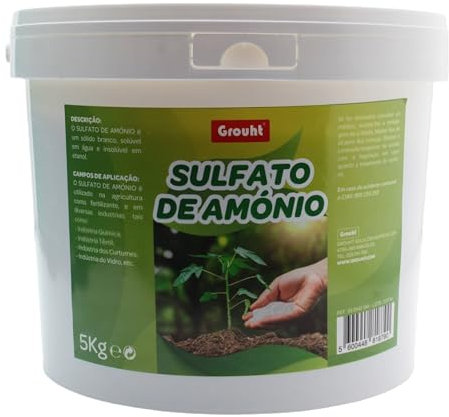 Sulfato de Amonio 5 kg - Fertilizante Granulado para Agricultura y Jardinería - Alto Contenido de Nitrógeno (21%) | Mejora el Suelo y Desarrollo de las Plantas