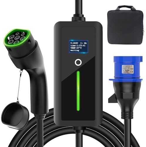 Aiskooc Tipo 2 Caricabatterie Portatile Auto Elettrica 7KW Cavo di Ricarica Portatile con Spina CEE per Veicolo Elettrico IP67 Impermeabile 7,5 Metri Tipo 2 Cavo di Ricarica con 32A IEC 62196-2