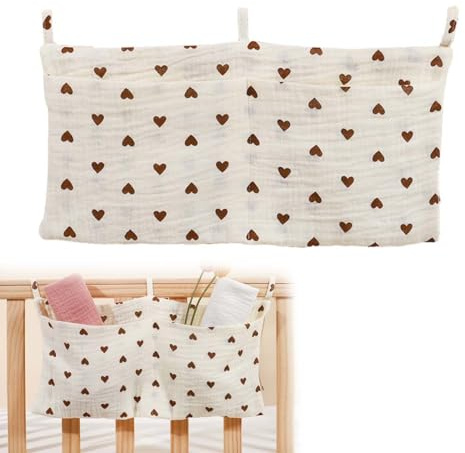 KYLOS 1Pcs Babybett Organizer, Kinderzimmer Hängender Bett Organizer Mit Taschenorganizer Beistellbett Baby, Betttasche Spielzeugtasche, Aufbewahrungstaschen Betten, Für Windeln Kleidung Spielzeug