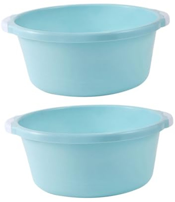 CIYODO 2 Pièces Bassin de Lavage Plastique Antidérapant Grand Format Bleu Ciel Multifonction pour Salle de Bain et Cuisine et Écologique Usage Domestique Classique