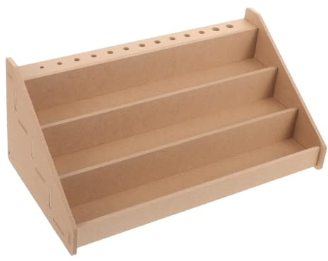 BELLIFFY Vernice Organizer e per in Acrilica Beige Supporto Legno 13 Scomparti Multi-Livello Decorativo Design Semplice e Funzionale da Tavolo Artisti e Pittori