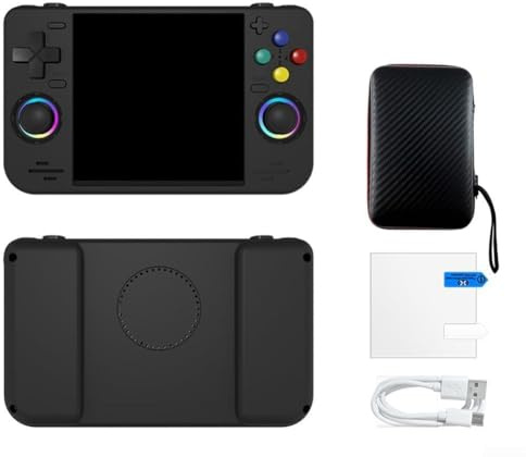 Pumixiy Retro H&held Console di gioco RF40H, schermo IPS da 4 pollici 720P, oltre 18000 giochi integrati, batteria 4000mAh, sistema open source portatile, con WiFi (nero)