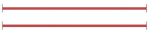 vidaXL 2x Kid's Outdoor Gymnastics Horizontal Bars - 125 cm Steel Turning/Tumble Bars in Red, Powder-Coated for Rust-Resistance, Easy Mount, 50 kg Limit
