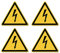 Warnung vor elektrischer Spannung: W012 - DIN EN ISO 7010 / ASR A1.3 - Aufkleber: 10 cm, 4 Stück