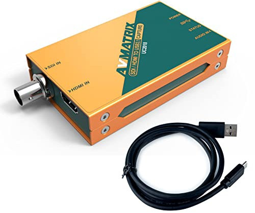 AVMatrix Videoaufnahmen für Live-Stream UC2018 SDI/HDMI-Signal über USB 3.1Gen1 für Grafik-Videoauflösung, unterstützt bis zu 1080p 60Hz, Plug and Play