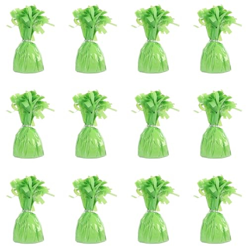 Foil Balloon Weights for Helium Balloons in Pastel Green - 12x 160g Heavy Balloon Weights Birthday Party Wedding Celebration Décor with Tassles