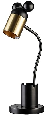 GTV - MOUSE Schreibtischlampe - max.250V, 50/60Hz, 1*E27, max.25 W, Ø.8 cm, IP20, schwarz/gold - Kinderschreibtischlampe Tischlampe Leuchten für Kinder