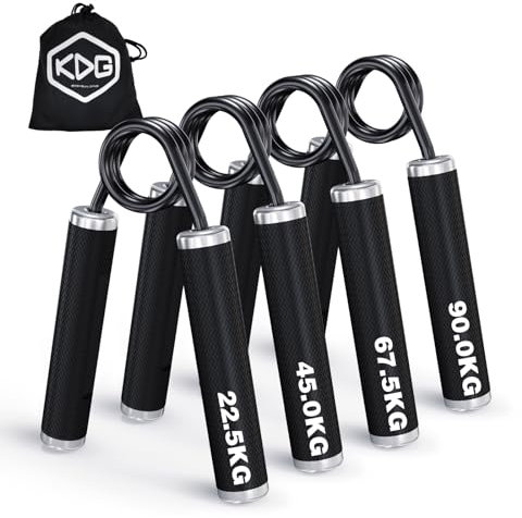 KDG Handtrainer Unterarmtrainer 4er or 6er Pack,22.5KG-157.5KG Metall Griffkraft Trainer,Rutschfester Fingertrainer Handgriff-Stärker für Muskelaufbau und Hand-Rehabilitationsübungen