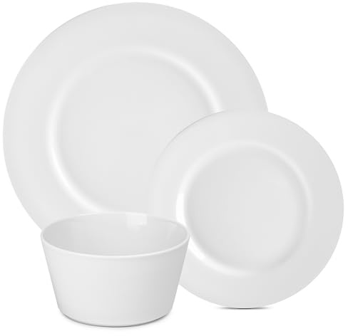 Gerlach Moderno juego de vajilla para 6 personas, juego de platos de porcelana, 18 piezas, servicio de mesa, cuenco, platos llanos, vajilla de Navidad, servicio moderno y juegos de vajilla, color