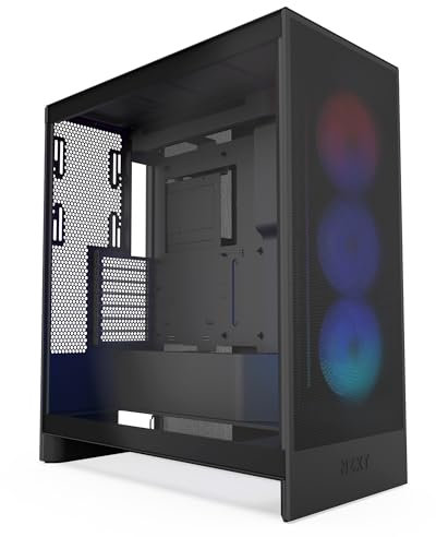 NZXT H7 Flow RGB | Case Airflow ATX mid-tower con ventole RGB | Ventole sul fondo per raffreddare la GPU | Unità ventola single-frame RGB da 360mm | Gestione cavi | Nero