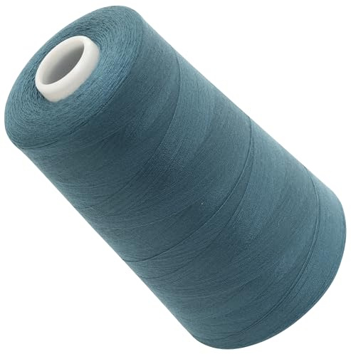 AERZETIX - C72697 - Bobina cónica de hilo de coser 120 (40/2) 4000 m - en poliéster - color azul oscuro verde - confección mercería cuerda cordón costura ropa marroquinería