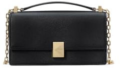 kate spade new york Deco Mini Leather Flap Chain Crossbody, Black, One Size