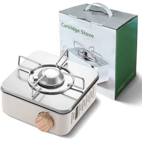 Estufa De Camping Pequeña Con Bolso, Estufa De Camping, Gas Butano Para Uso Exterior E Interior, 2800 W, Empotrable Resistente(Sin Botella de Gas)