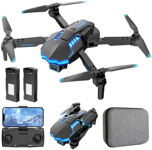 Dron con Camara 1080P para Niño y Adultos RC Quadcopter con Motor sin Escobilla Drone FPV para Principiantes con 30min de Vuelo/Altitud Retención, Juguete para Niño Regalos Cumpleaños (Grey)
