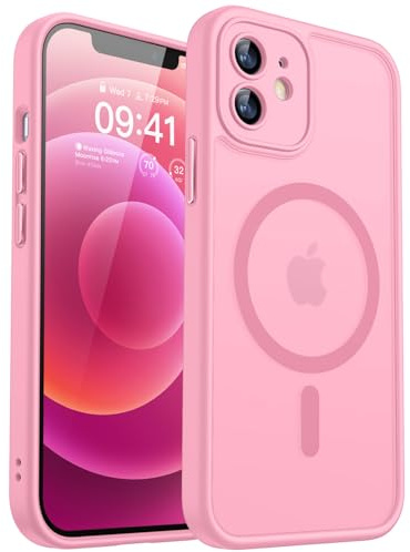 CANSHN für iPhone 12 Mini Hülle mit Kameraschutz für Magsafe (TOP Militärschutz & Magnetkraft) Extrem Haltbarkeit Hülle iPhone 12 Mini Case Stoßfest, Rosa