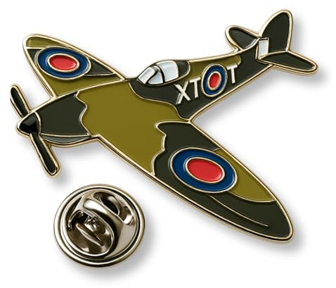 Spitfire Gifts for Men – Épinglette en émail | Broche avion souvenir de la Seconde Guerre mondiale | Badge vintage à collectionner | Idée cadeau pour les badges d'histoire de la Seconde Guerre