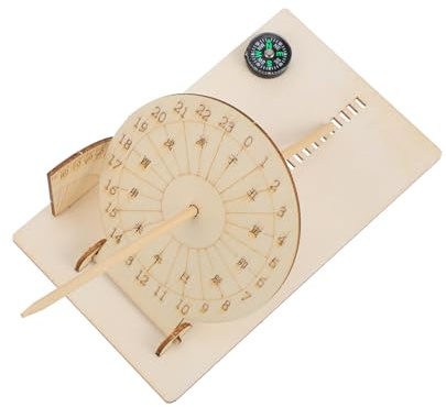 TOPPERFUN Modelo Reloj Solar De Madera Educativo Científico DIY Solar Enseñanza para Niño Niña y Adultos Material Resistente para Montaje Sencillo