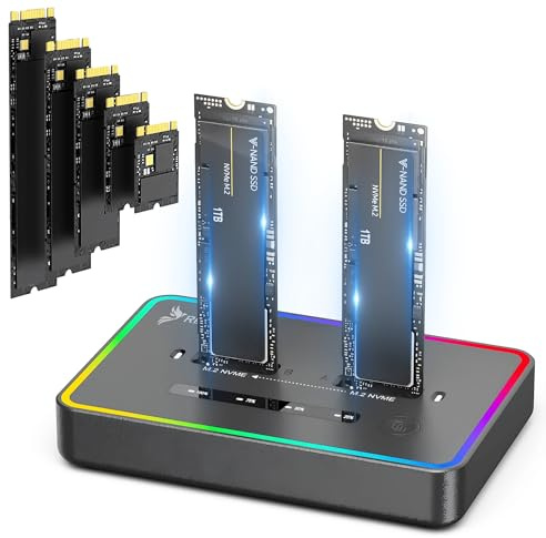 Reagle hårddiskar dockningsstation ficka Cloning Station NVME PCIe M.2 M Key 2230/2242/2260/2280 USB-C 3.2, 2X 4TB SSD Adpater 20 Gbps