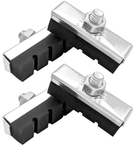 4 pastillas de freno para bicicleta, pastillas de freno de 40 mm con tornillo, goma, negras