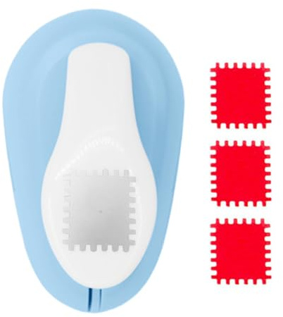 Stämpelstans fyrkantig manuell, multifunktionell pappersstans för hantverk och scrapbooking, motivstans för kort, skola, födelsedag och jul (8 x 5 x 4 cm)