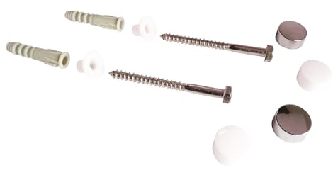 2 Fixations Cuvette WC/Bidet 6x70 Chevilles + Cabochons