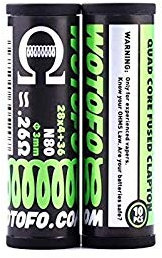 10x WOTOFO N80 QUAD CORE FUSED CLAPTON Coils 0,26 Ohm Coils Wickeldraht Verdampfer, Ni80 Nichrome, MTL RBA, E Zigarette Selbstwickler