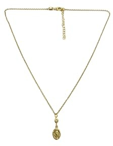 Gargantilla de la Virgen Milagrosa en plata de ley y circonita cubierta de oro de 18kt