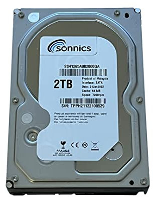 Sonnics 3.5 SATA Hard Drive 7200RPM Desktop PC/Surveillance Storage Hard Drive CCTV Camera CCTV System DVR (2TB)