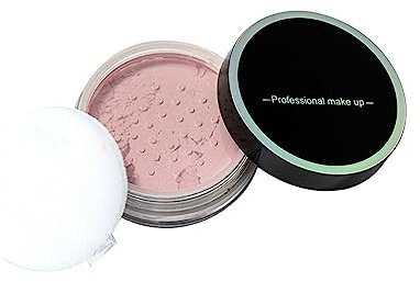 Fixing Powder Setting Powder - Langanhaltender leichter Puder Makeup mit Puff - Ölabsorbierend, Light Pink, Mattes Finish mit leichter Tönung - für alle Hauttypen Gesichts Make-up