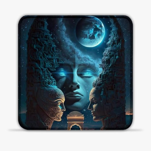 LJSPTU Gaming Mouse Pad The Gatekeeper Portable 25x25cm SU Fabric Mouse Pad Spill-Proof Desk Mat 360° Smooth Tracking for Esports, Compact for Travel Gaming Setup